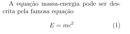 equação numerada